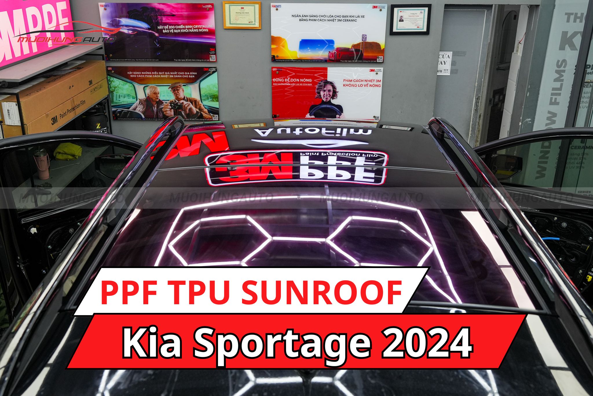 Phim PPF TPU SUNROOF cách nhiệt cửa sổ trời xe Kia Sportage 2024