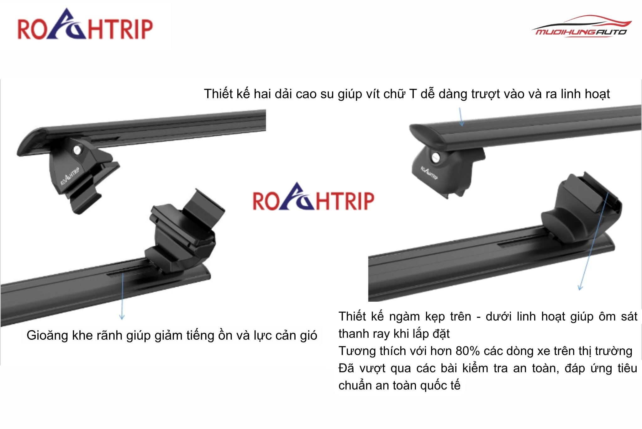 ROAHTRIP thiết kế thanh ngang tiện dụng và an toàn