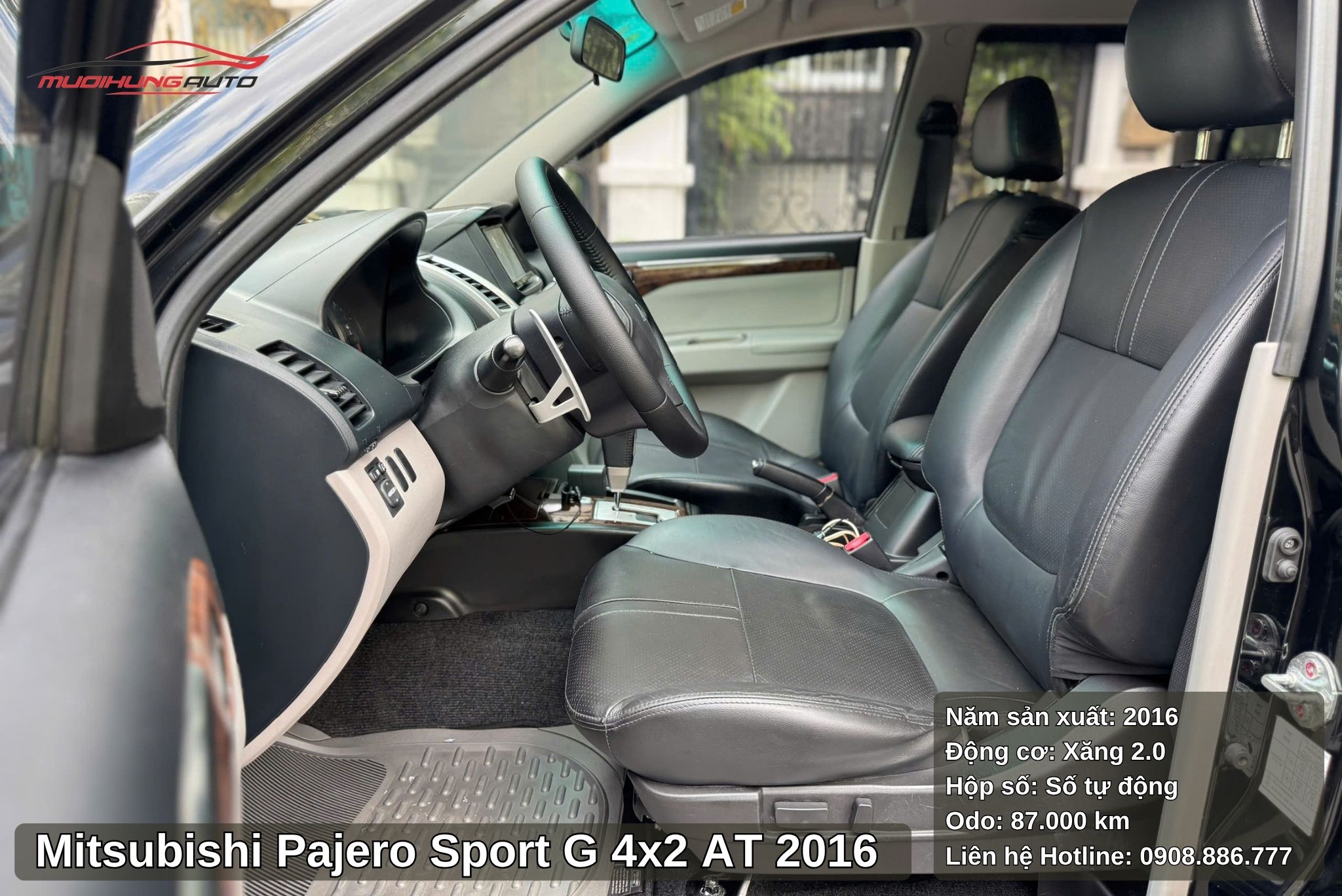 Mitsubishi Pajero Sport G 4x2 AT 2016 được trang bị ghế da cao cấp chỉnh điện
