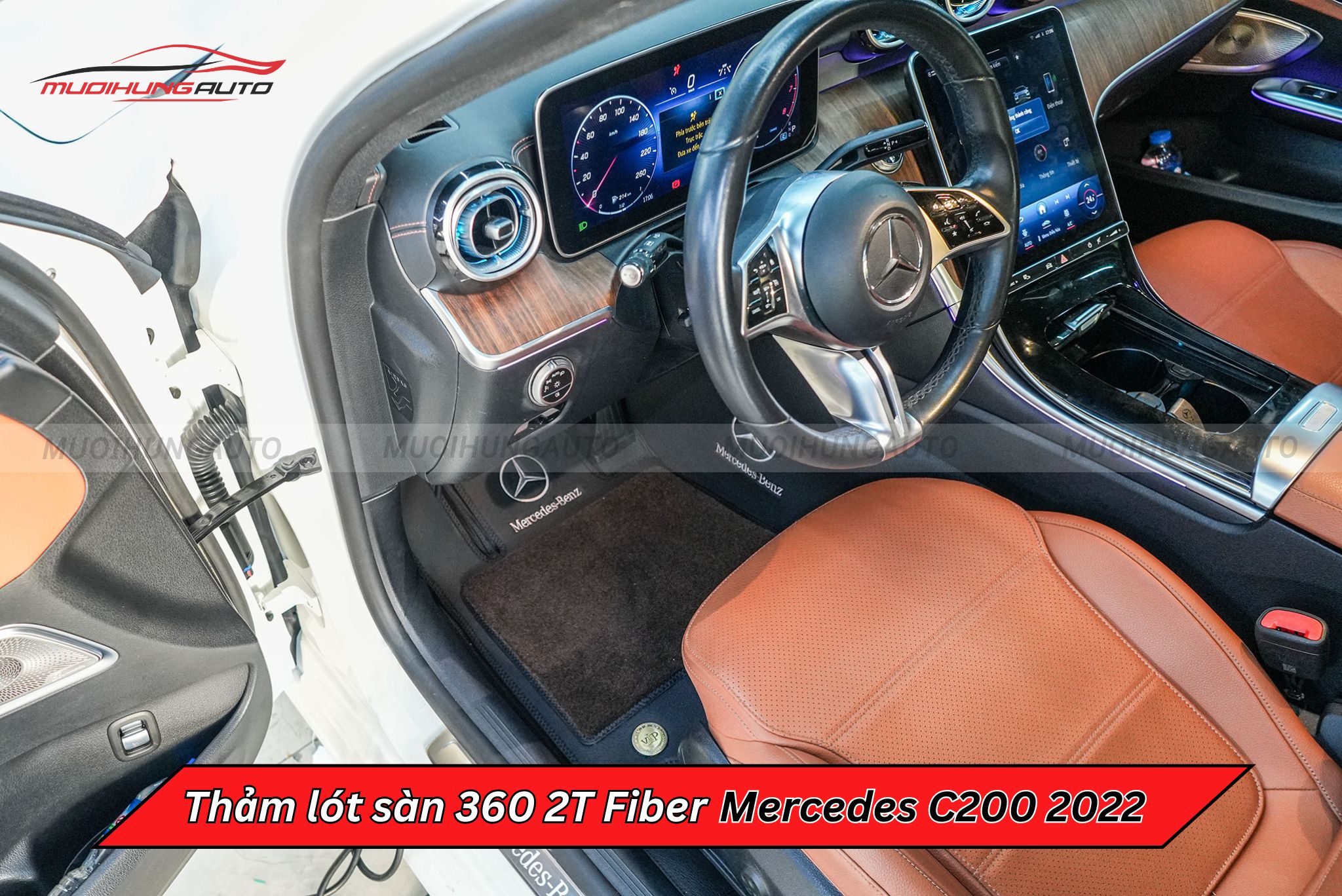 Thảm lót sàn ô tô 360 2T Fiber Mercedes C200 2022