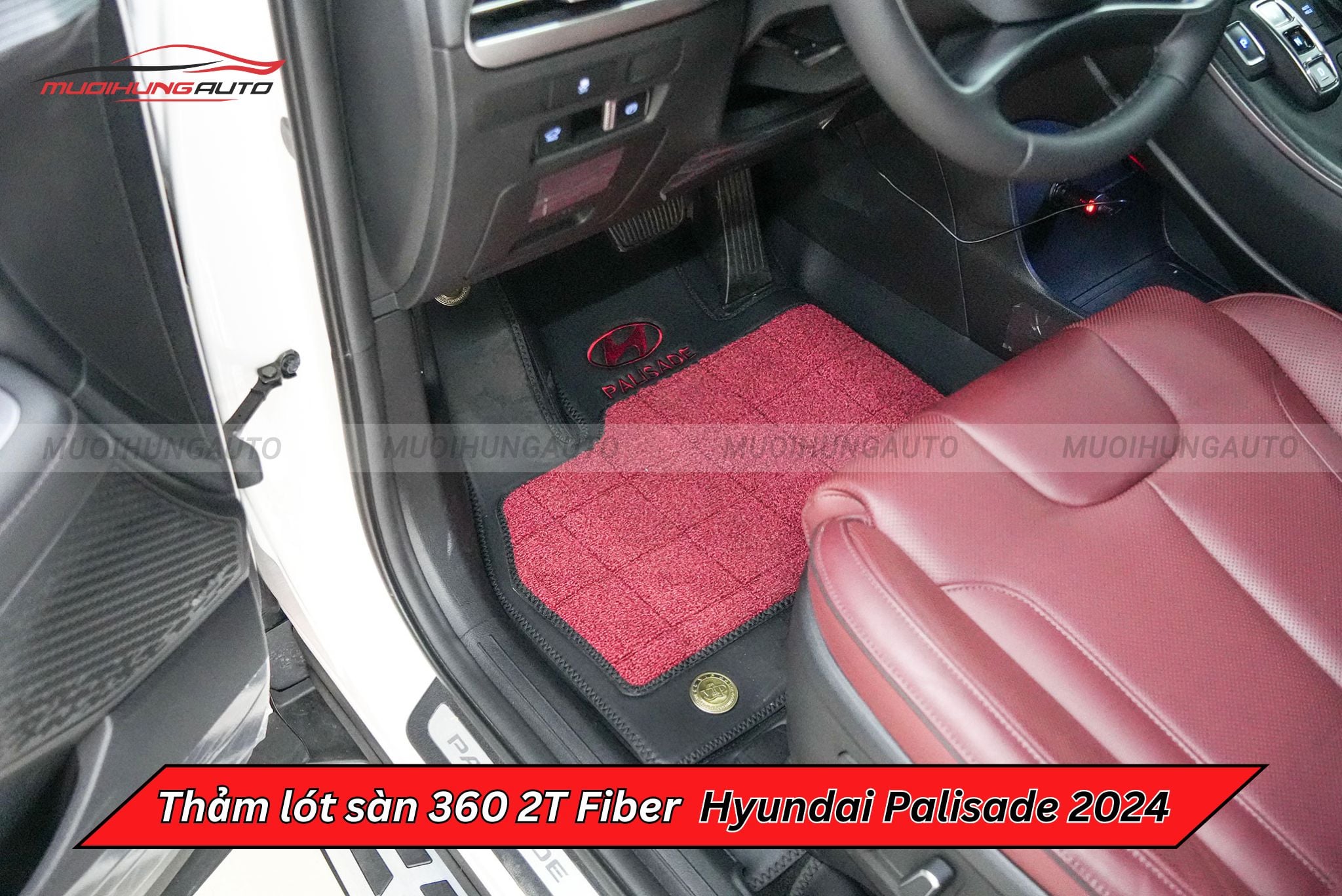 Thảm sàn ô tô 360 2T Fiber Hyundai Palisade 2024