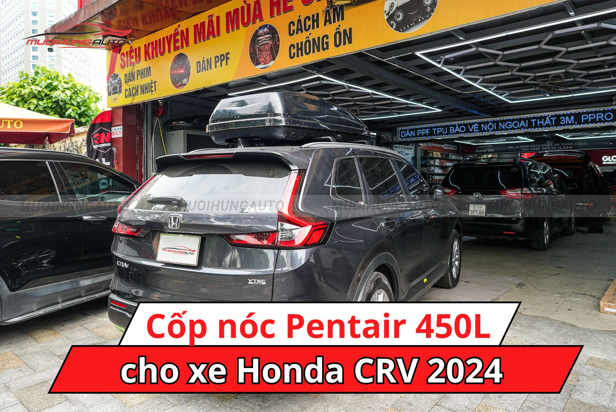 Thùng đựng đồ nóc xe Pentair 450L cho xe Honda CRV 2024