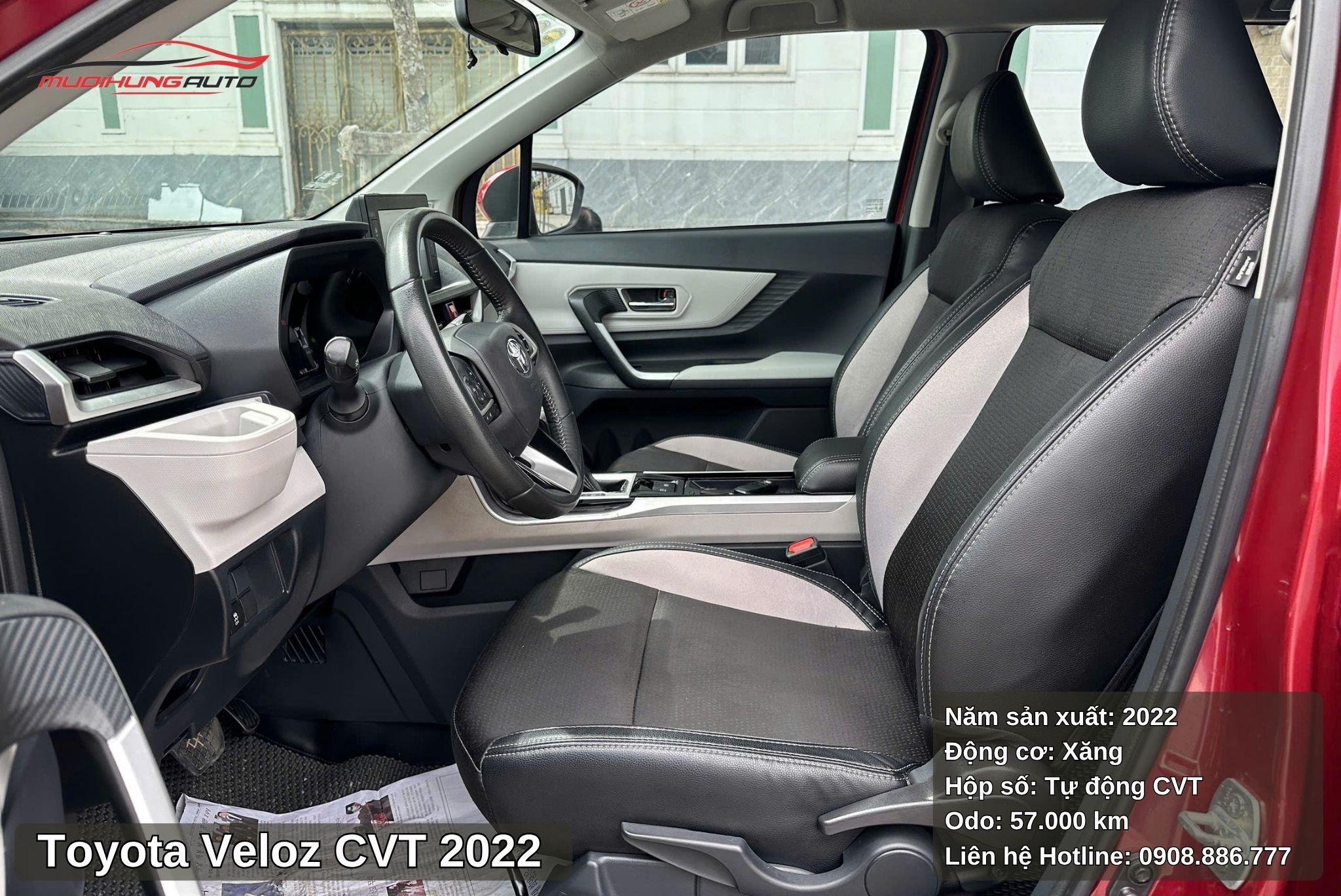 Toyota Veloz CVT 2022 sở hữu nội thất sạch đẹp và mới mẻ