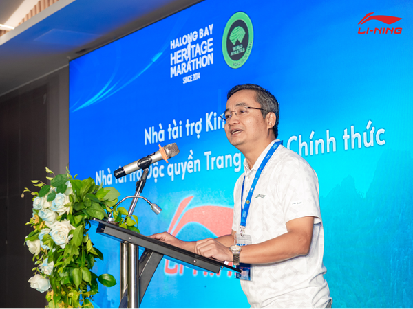 Ông Lê Duy Linh phát biểu tại Lễ công bố Mùa giải Halong Bay Heritage Marathon 2026 Powered by Li-Ning