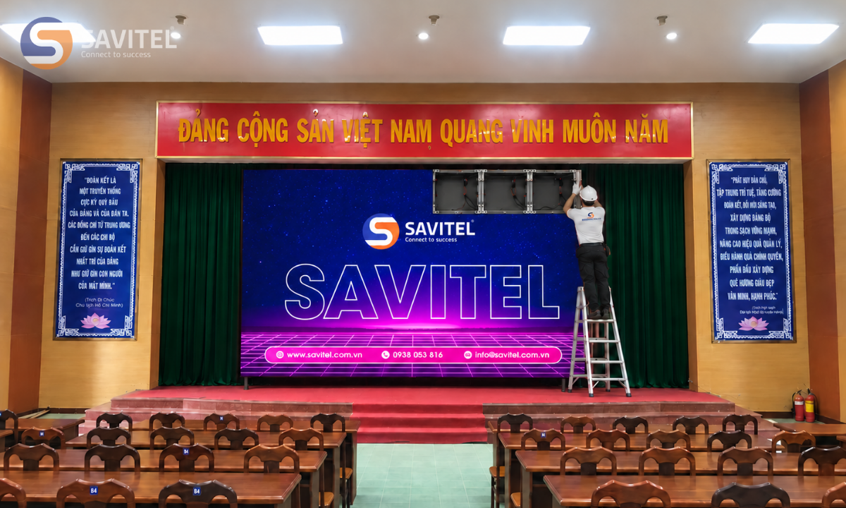 Một số hình ảnh màn hình LED hội trường SAVITEL triển khai