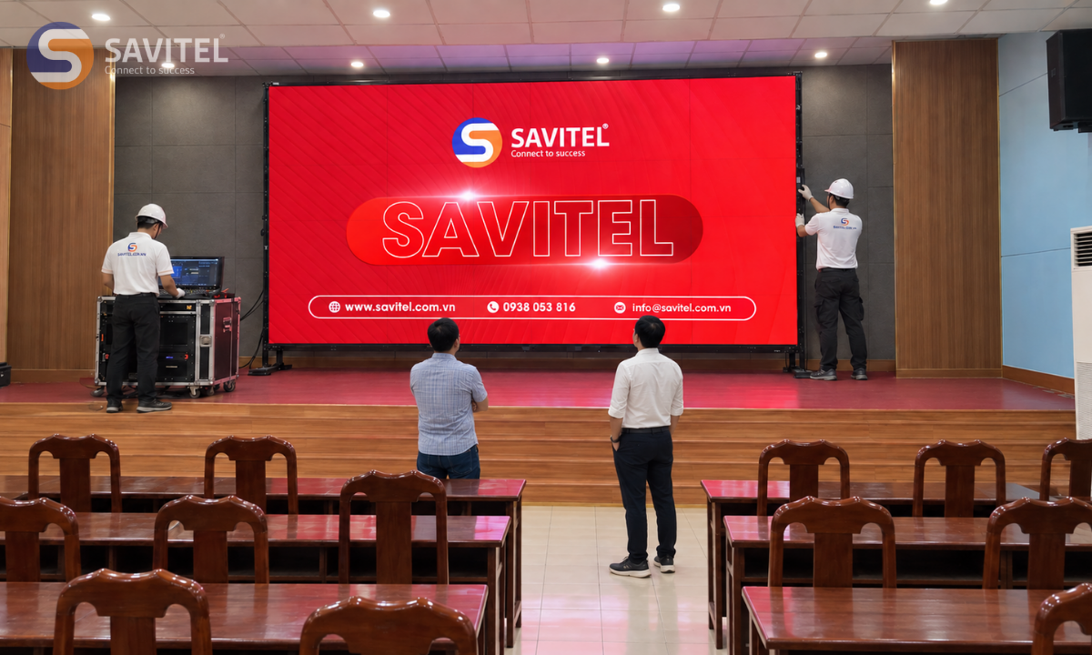 Một số hình ảnh màn hình LED hội trường SAVITEL triển khai