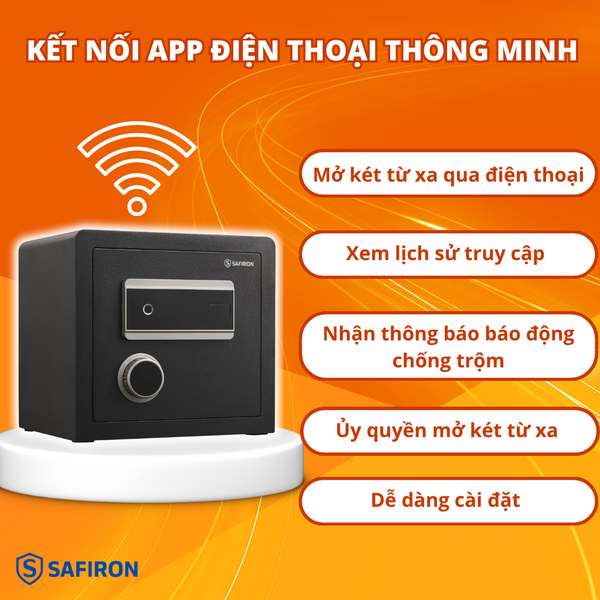 Két sắt Safiron 35LS khóa vân tay điện tử – thiết kế nhỏ gọn