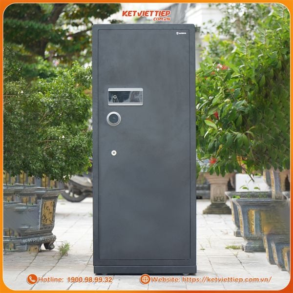 Két sắt nhập khẩu Safiron 150LS khóa vân tay điện tử – thép Q345 liền khối, cảnh báo điện thoại thông minh