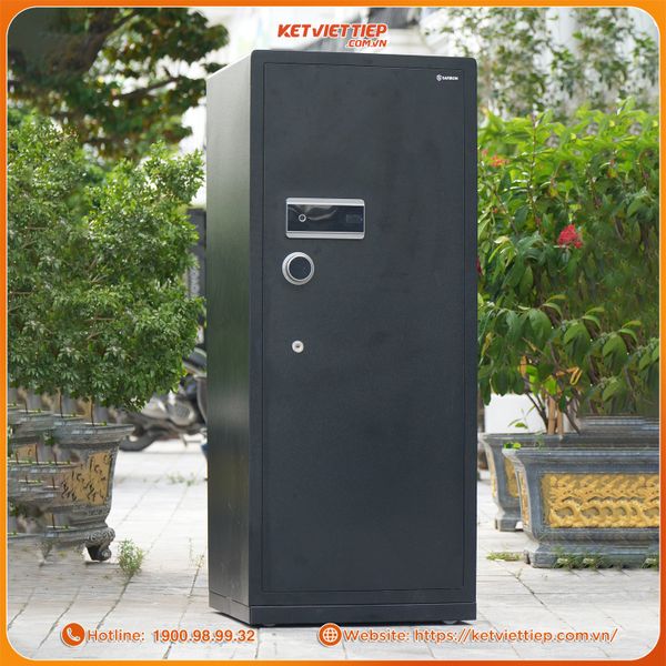 Két sắt nhập khẩu Safiron 150LS khóa vân tay điện tử – thép Q345 liền khối, cảnh báo điện thoại thông minh