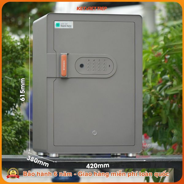 Két Sắt Xiaomi CRMCR 60MS Khóa Vân Tay Điện Tử, Kết Nối App Xiaomi Home