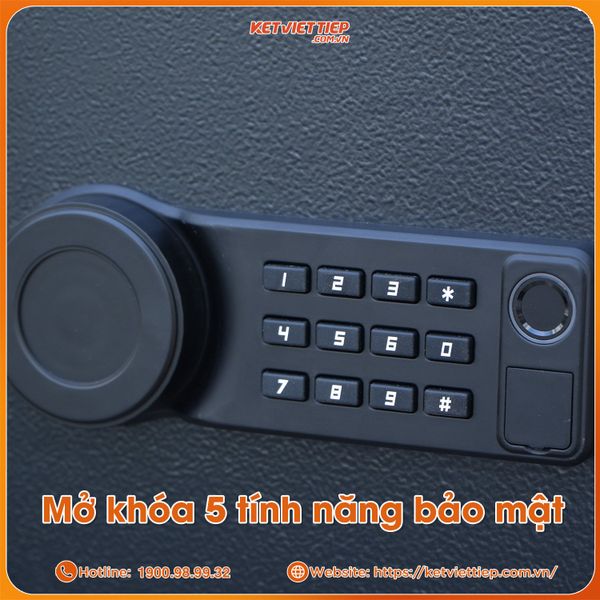 Mặt khóa điện tử và cảm biến vân tay điện dung két sắt Safiron 60LBF – thao tác nhanh, nhận diện chính xác chỉ trong 1 chạm.