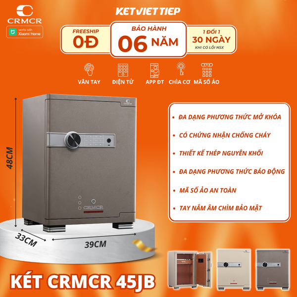 Két Sắt Xiaomi CRMCR 45JB Khóa Vân Tay Điện Tử, Kết Nối APP Xiaomi Home