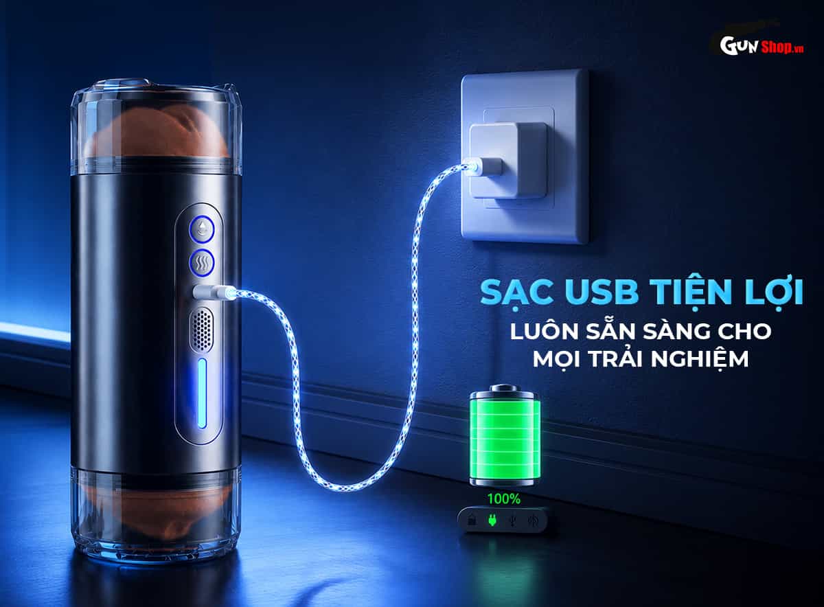 Jiuai Holy Grail Cup Black sử dụng cáp sạc USB tiện lợi