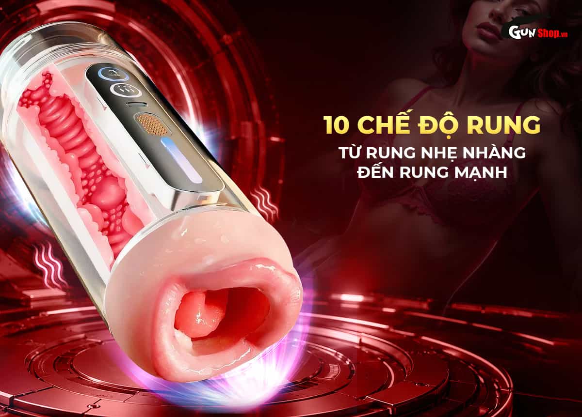 Jiuai Holy Grail Cup Red có 10 chế độ rung mạnh mẽ