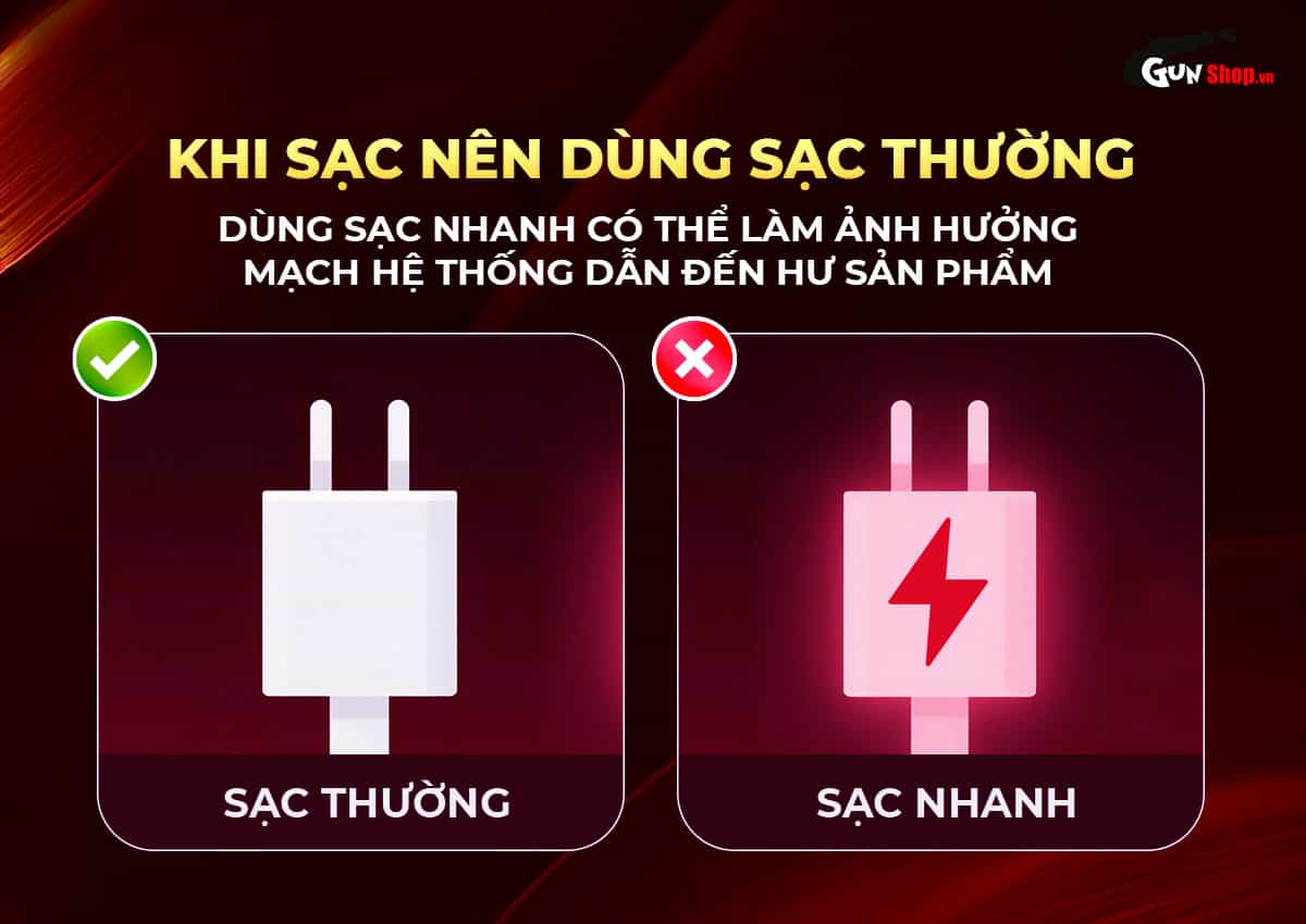 Lưu ý khi sạc cốc thủ dâm 2 đầu Jiuai Holy Grail Cup Red