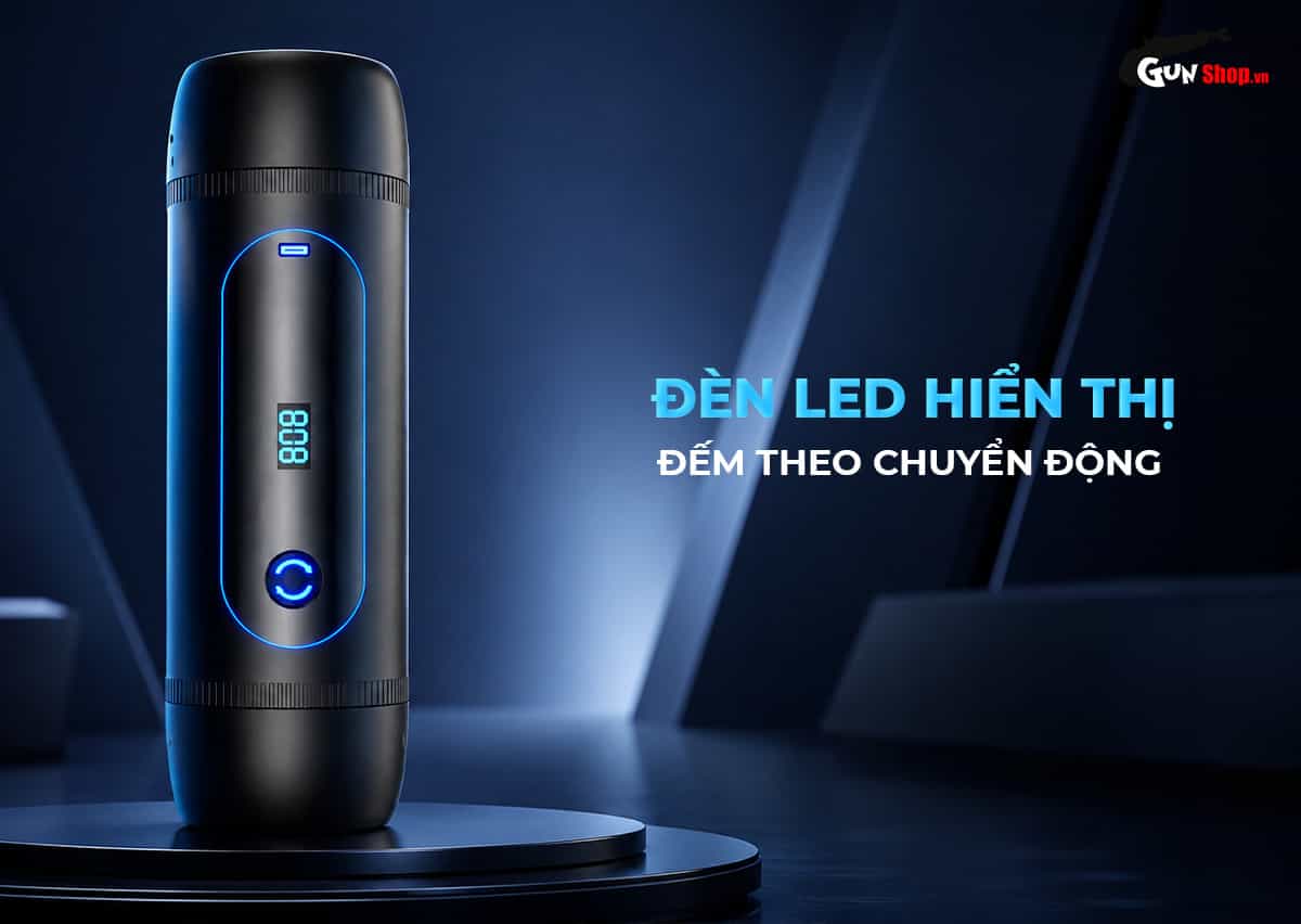 Âm đạo giả 2 đầu Jiuai Jiba Pro có bộ đếm chuyển động hiển thị đèn LED
