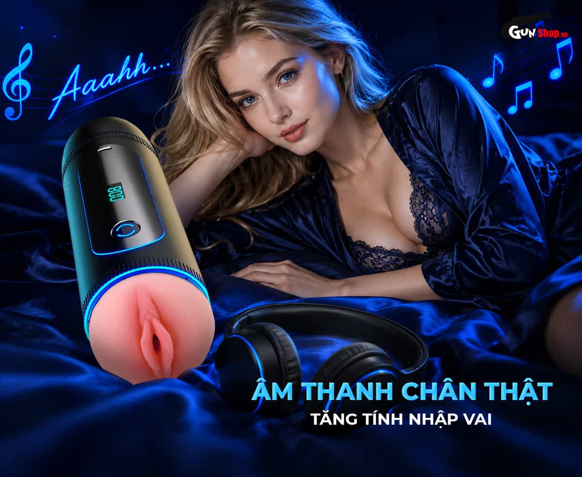 Âm đạo giả 2 đầu Jiuai Jiba Pro có cổng kết nối tai nghe