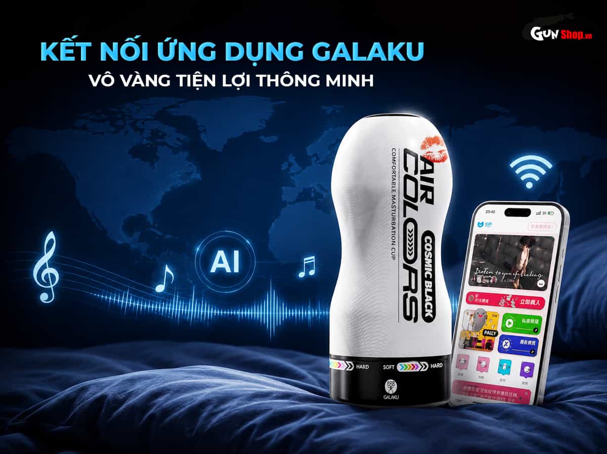Galaku Air Color Cosmic Black có thể kết nối qua ứng dụng Galaku