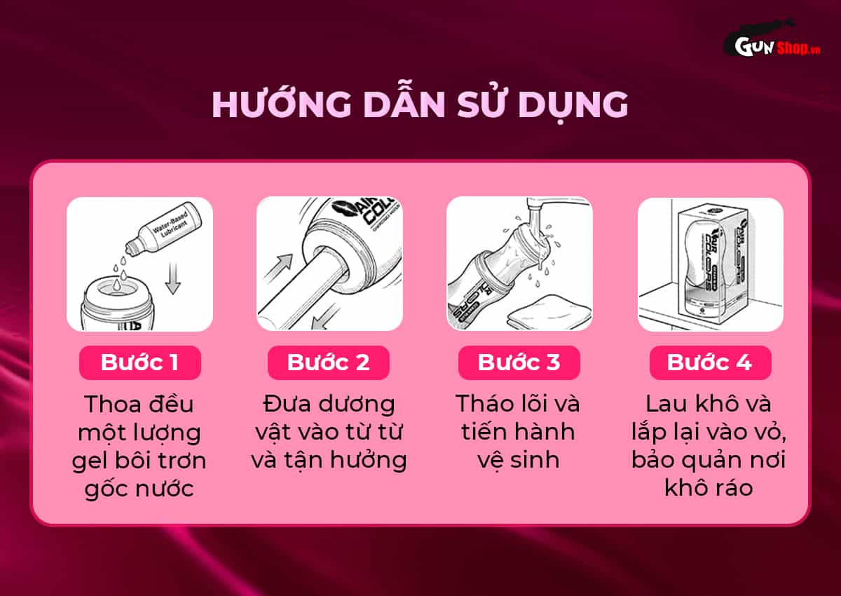 Hướng dẫn cách sử dụng âm đạo giả Galaku Air Color Hibiscus Pink đúng cách