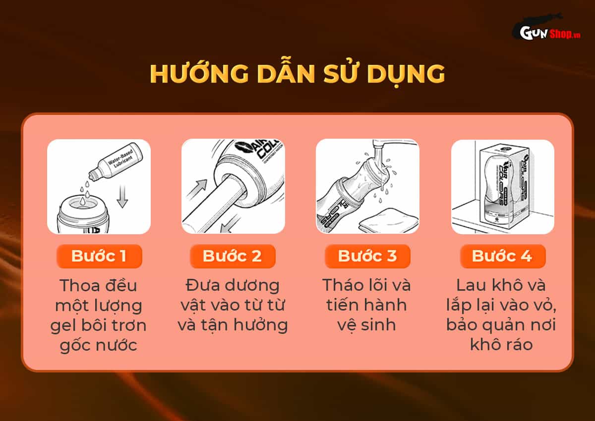 Hướng dẫn cách sử dụng âm đạo giả Galaku Air Color Sun Orange đúng cách