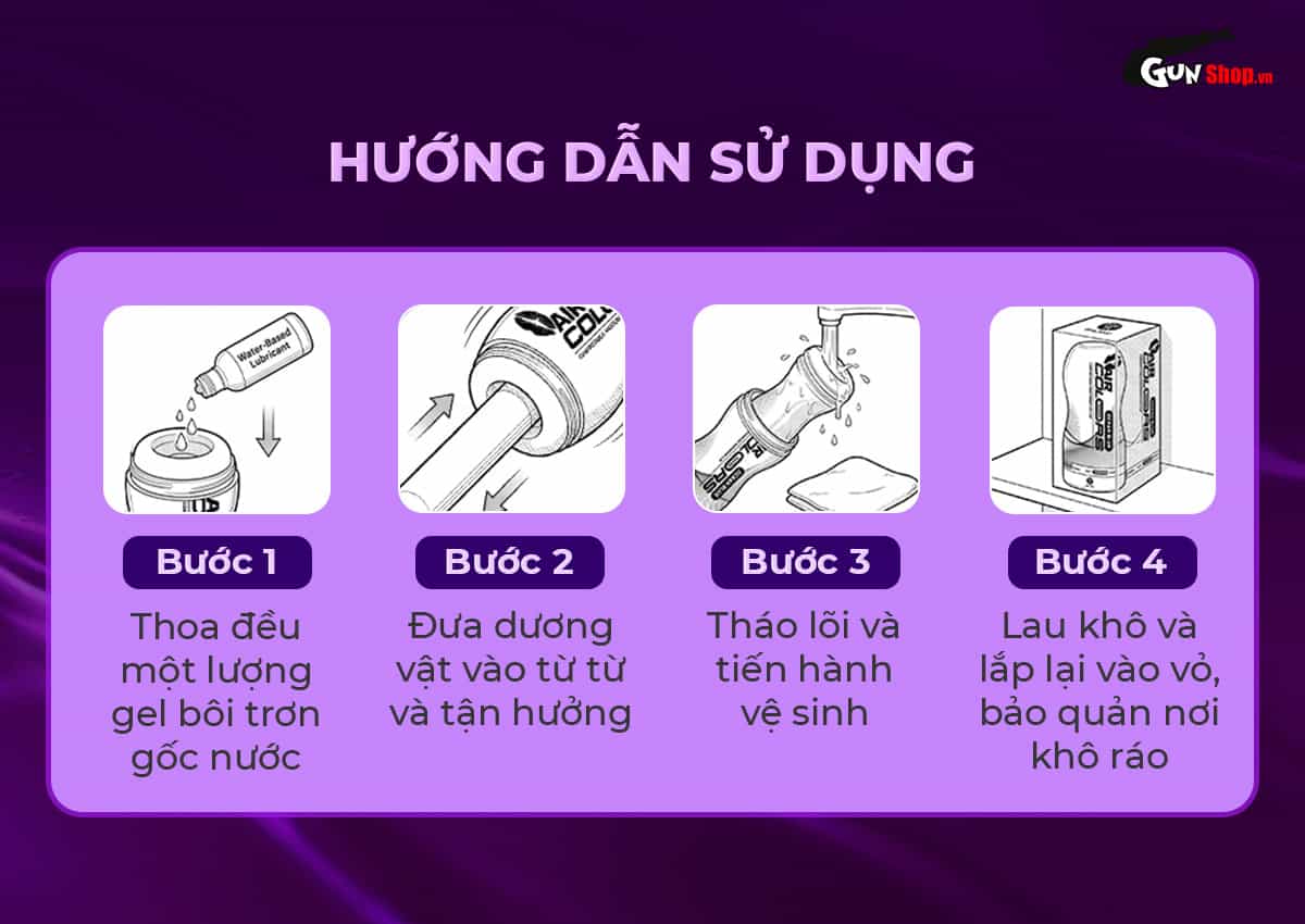 Hướng dẫn cách sử dụng âm đạo giả Galaku Air Color Twilight Purple đúng cách