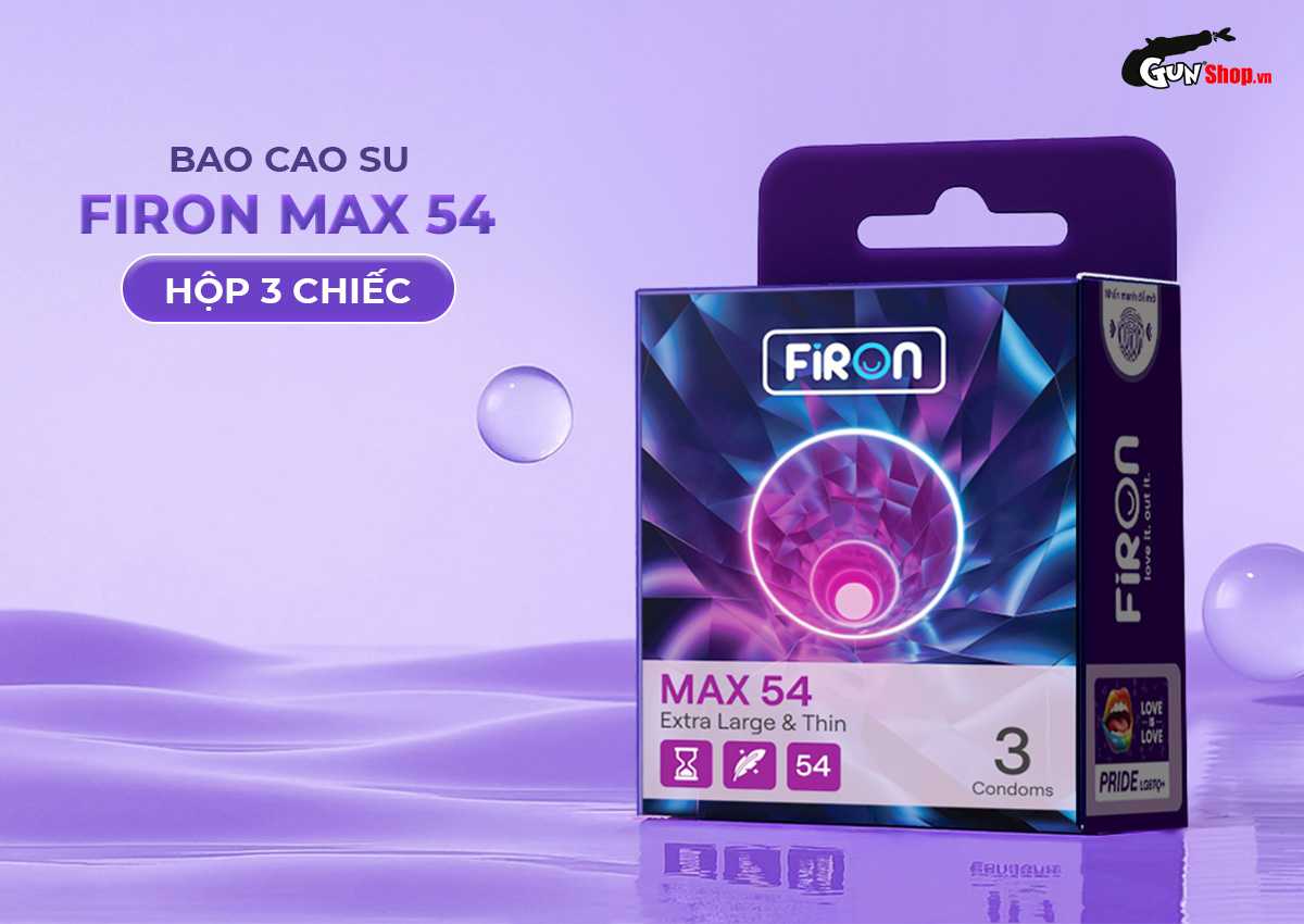 Bao cao su Firon Max 54 - Hộp 3 cái chính hãng, giá rẻ tại Gunshop