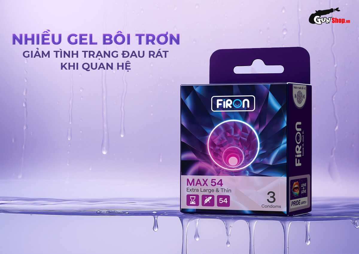 Bao cao su Firon Max 54 - Hộp 3 cái chính hãng, giá rẻ tại Gunshop