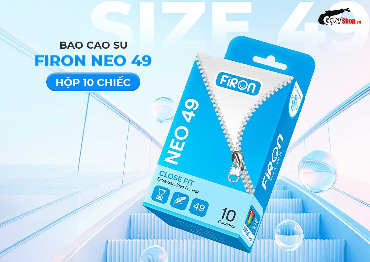 Bao cao su Firon Neo 49mm - Hộp 10 cái chính hãng tại Gunshop