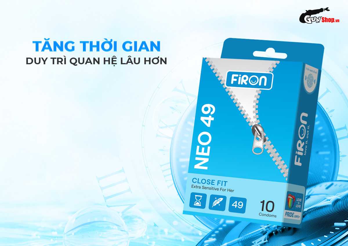 Bao cao su Firon Neo 49mm - Hộp 10 cái chính hãng tại Gunshop