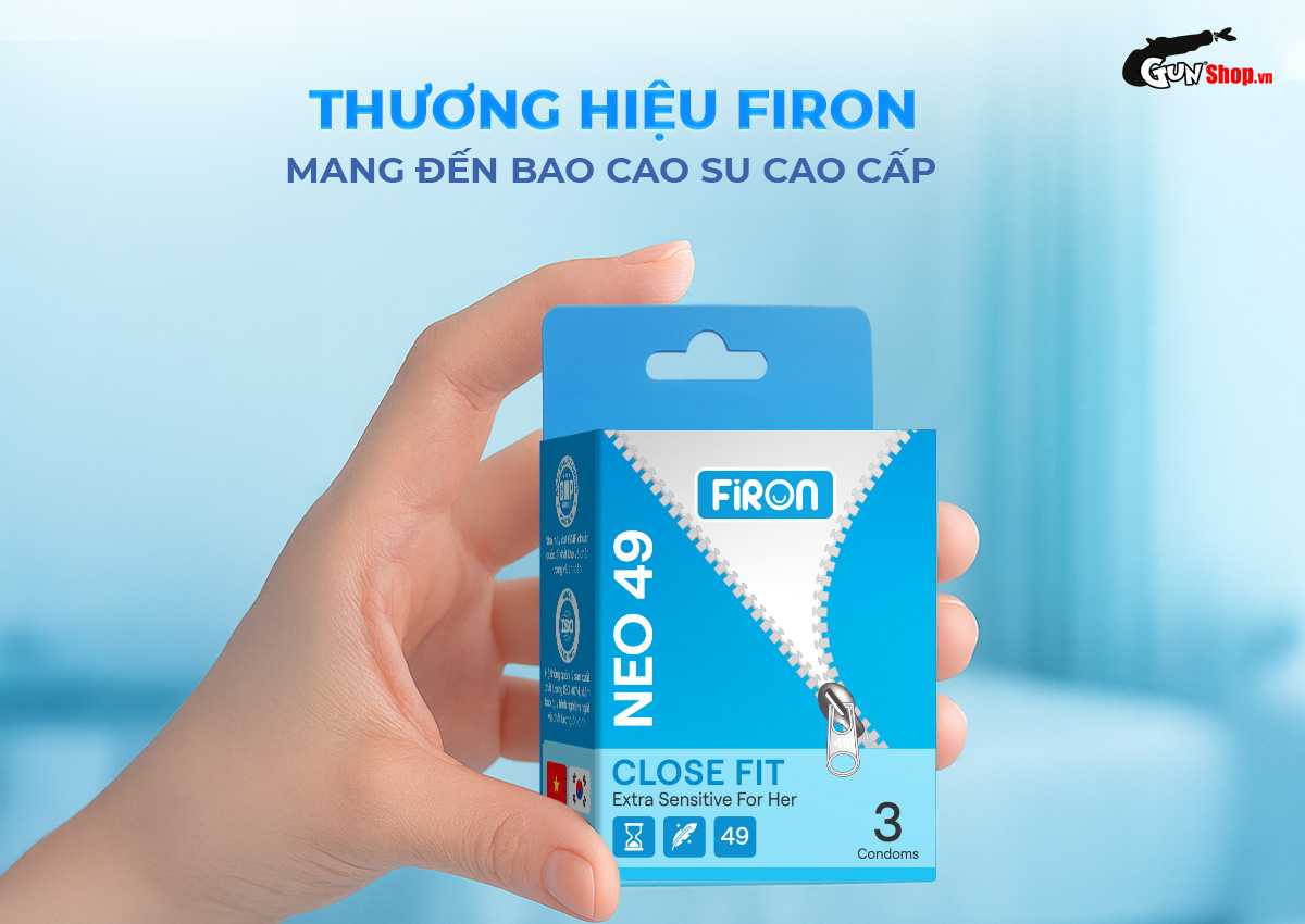 Bao cao su Firon Neo 49 - Hộp 3 cái chính hãng giá rẻ tại Gunshop