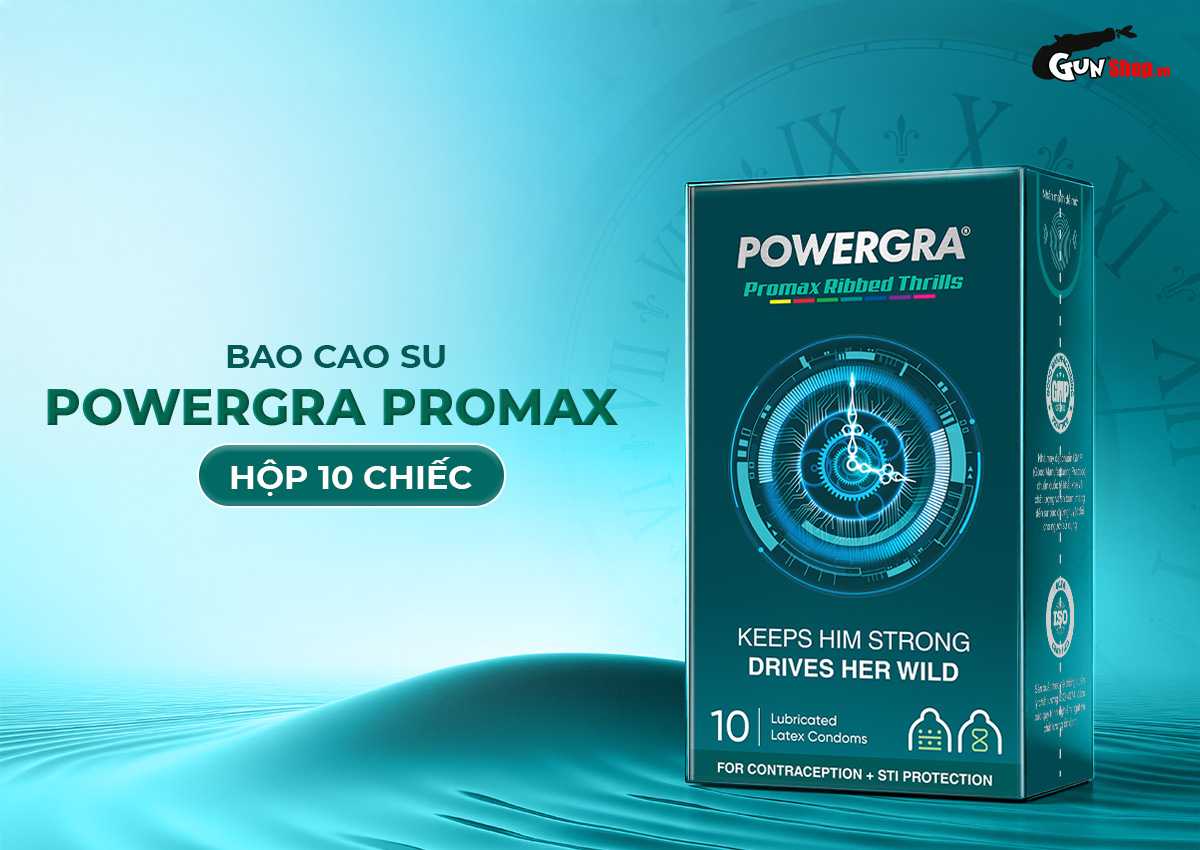 Bao cao su Powergra Promax - Hộp 10 cái cao cấp, chính hãng tại Gunshop