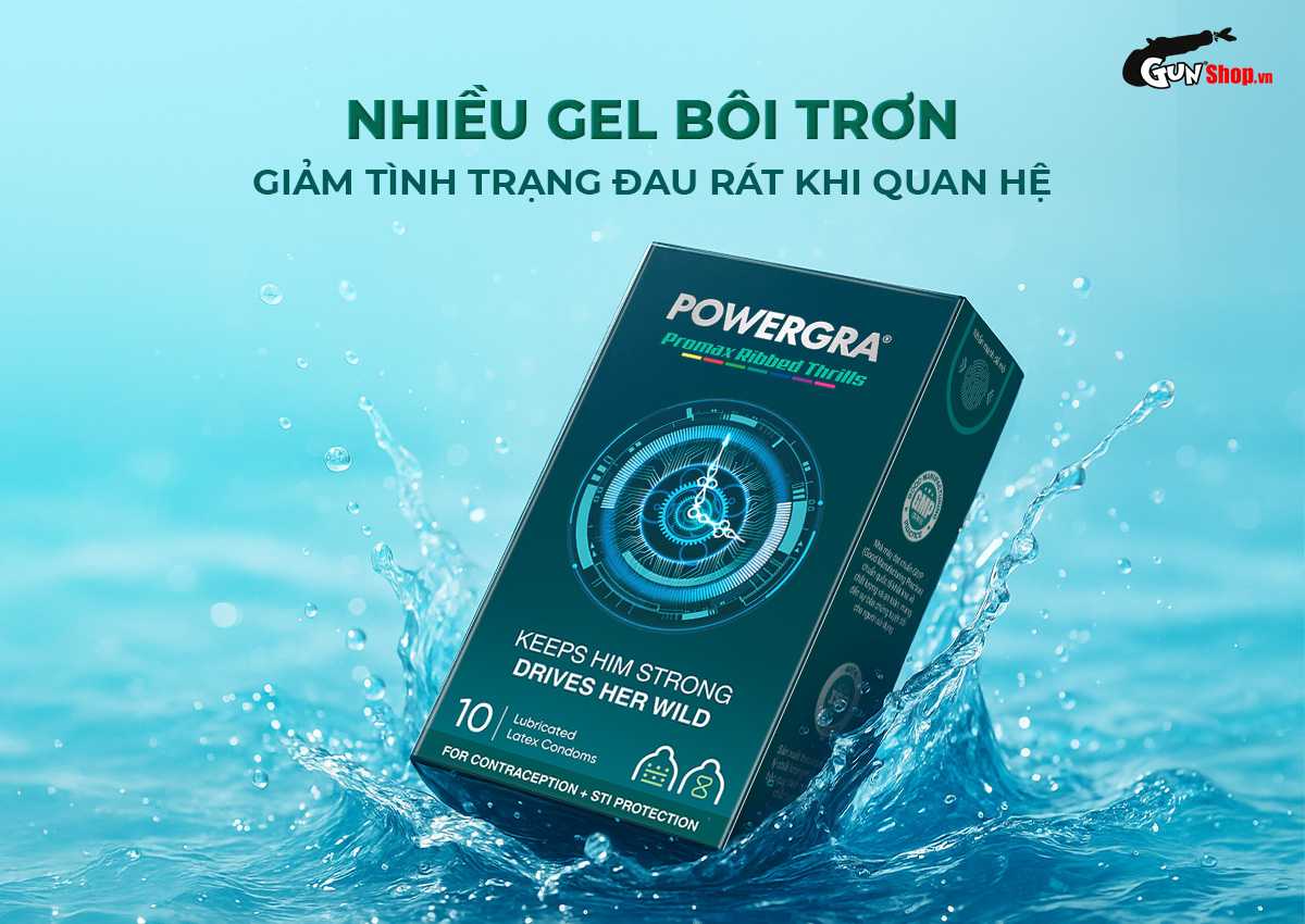 Bao cao su Powergra Promax - Hộp 10 cái cao cấp, chính hãng tại Gunshop