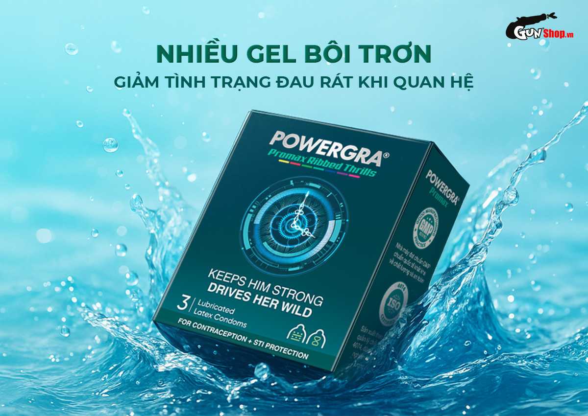 Bao cao su Powergra Promax - Hộp 3 cái cao cấp, chính hãng tại Gunshop