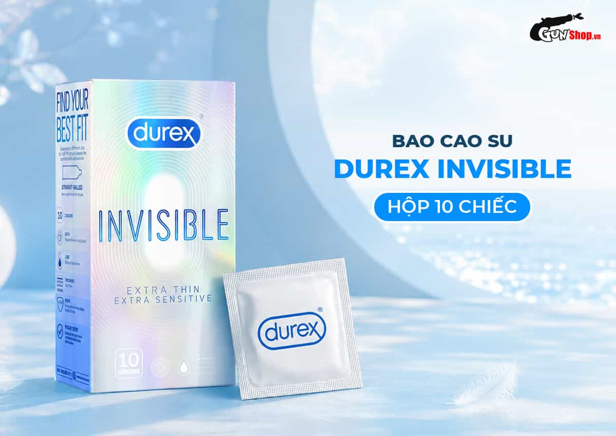 Bao cao su siêu mỏng nổi tiếng Durex Invisible chính hãng tại Gunshop