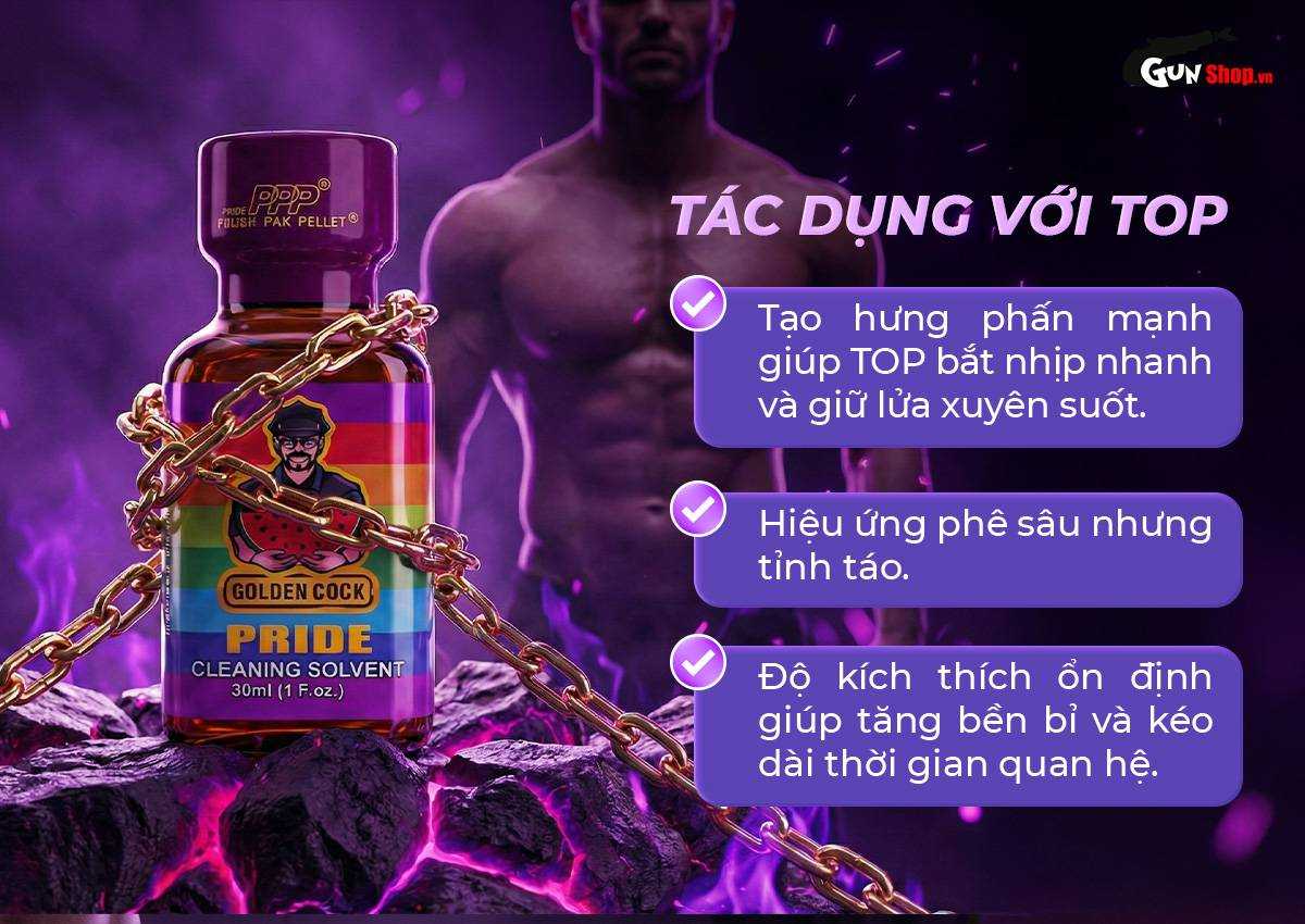 Chai hít Popper Golden Cock Pride - Chai 30ml chính hãng tại Gunshop