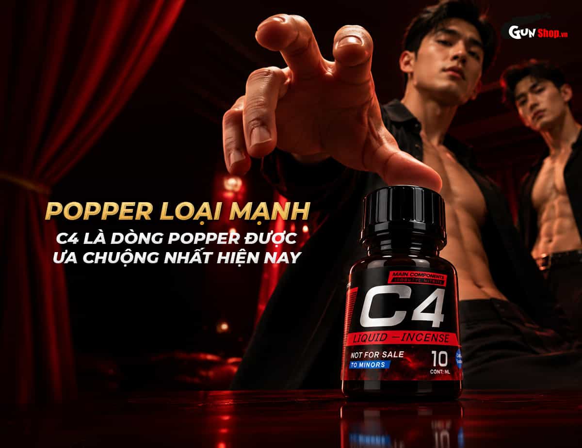 Chai hít Popper C4 Red 10ml PWD USA loại mạnh chính hãng tại Chúng tôi