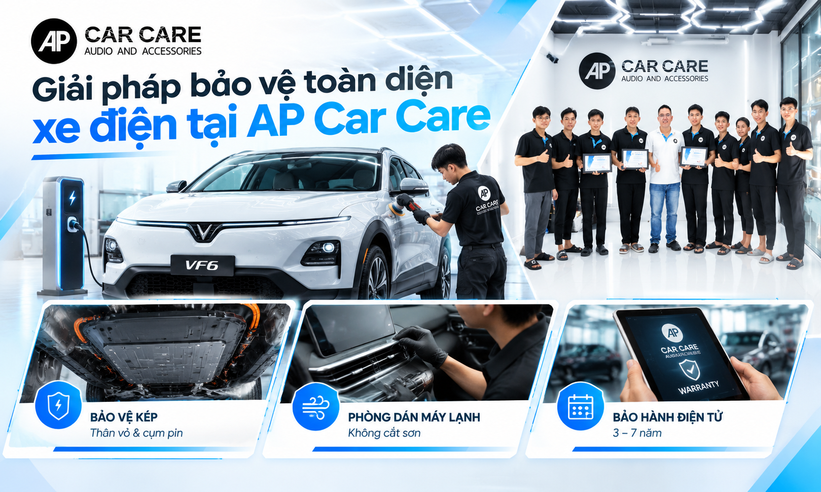 Giải pháp bảo vệ toàn diện xe điện tại AP Car Care