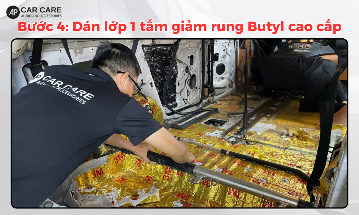 Quy trình dán cách âm sàn cho xe hơi chuẩn detailing tại AP Car Care