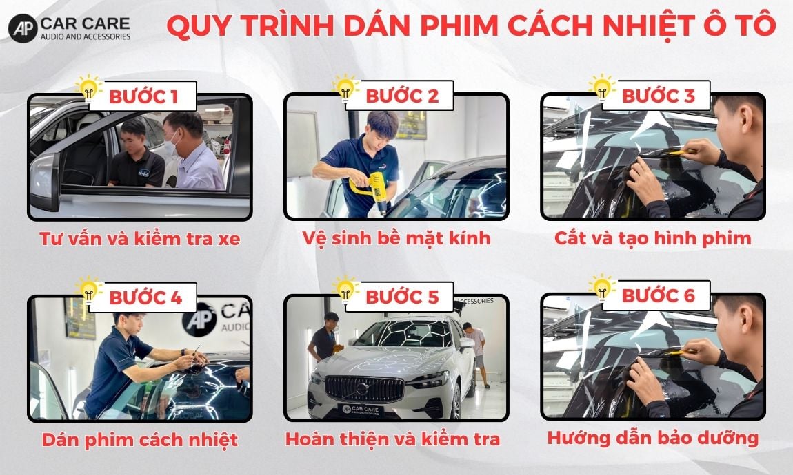 Quy trình dán phim cách nhiệt xe hơi Ntech