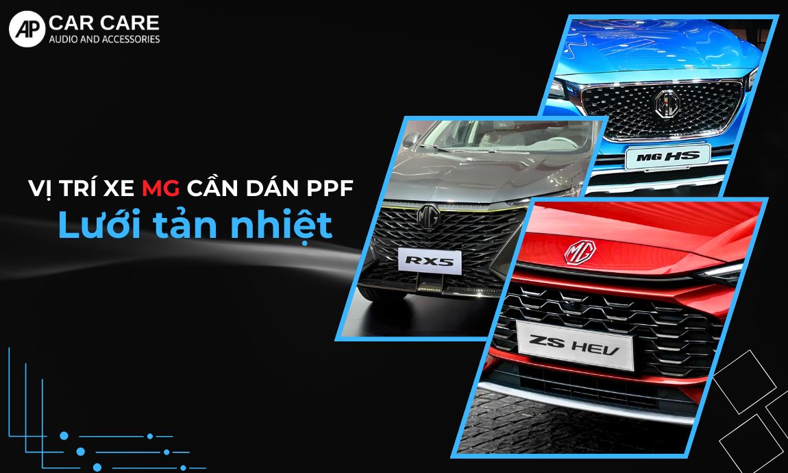 Các bộ phận ngoại thất xe MG cần được dán PPF