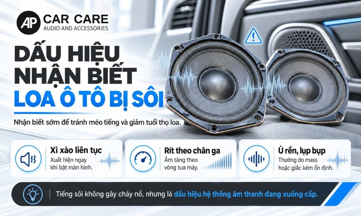 Dấu hiệu loa ô tô bị sôi và mức độ nguy hiểm với xe