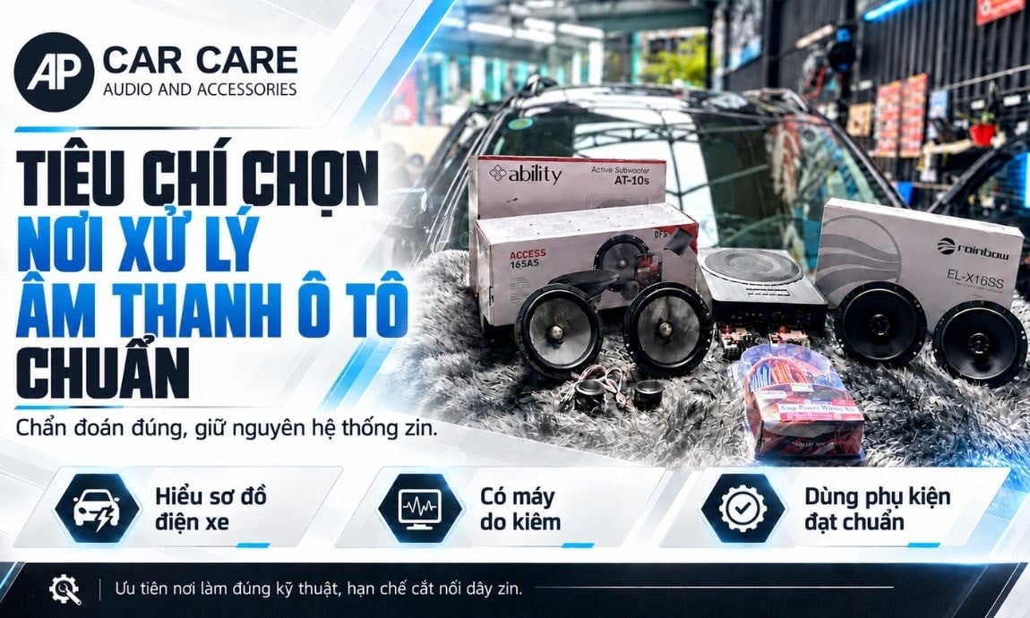 Tiêu chí chọn nơi xử lý hệ thống âm thanh ô tô tại AP Car Care