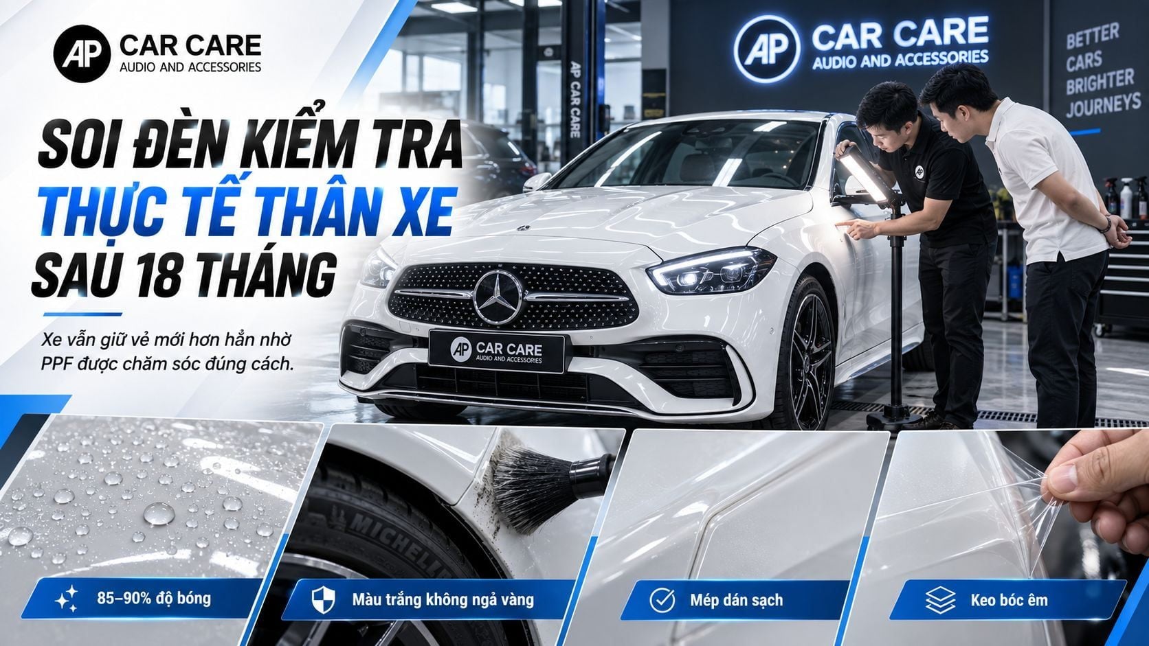 Soi đèn kiểm tra thực tế thân xe sau mười tám tháng
