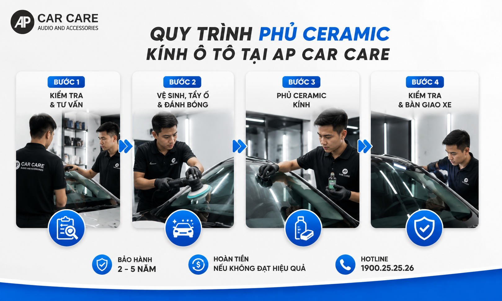 Lưu ý trước và sau khi phủ ceramic kính ô tô