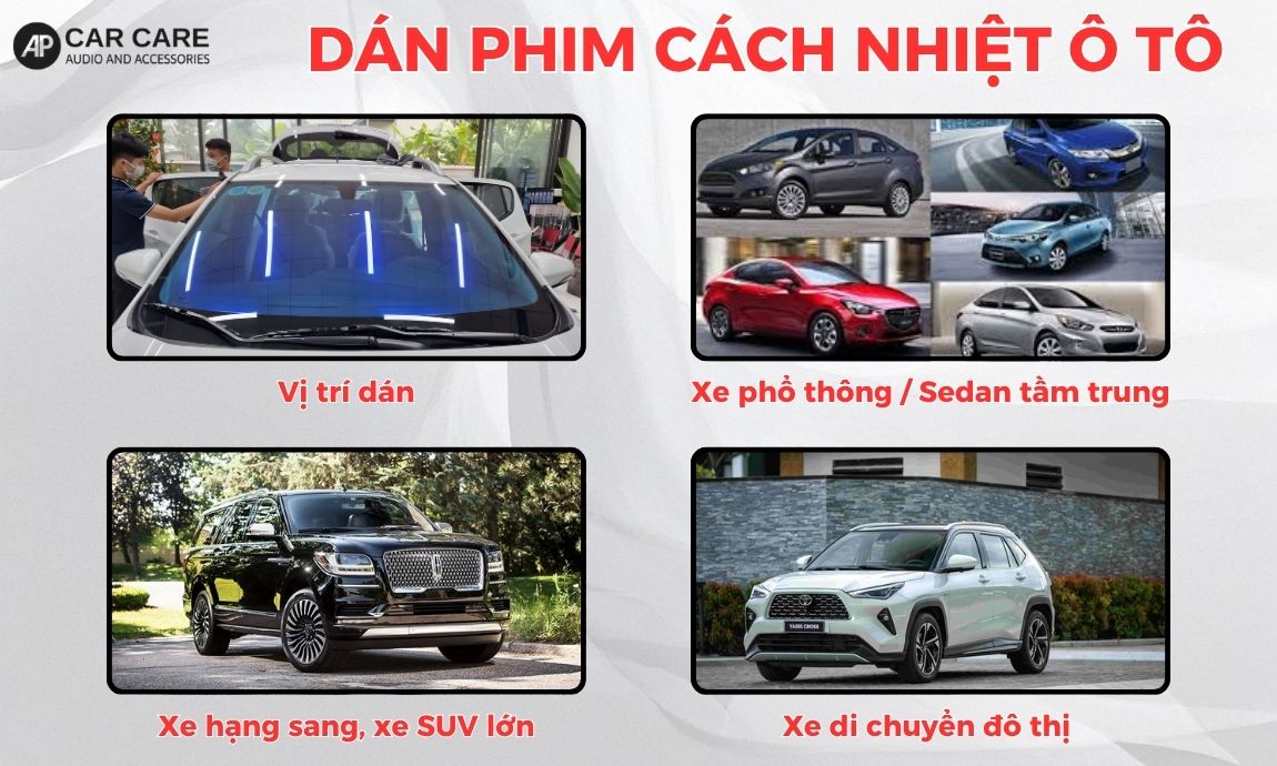 Tư vấn vị trí và dòng xe nên dán phim cách nhiệt Photosync