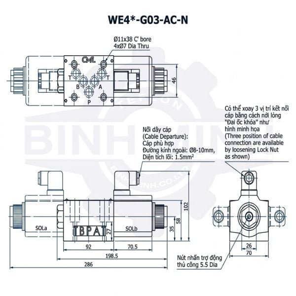 van điện từ thủy lực 220V