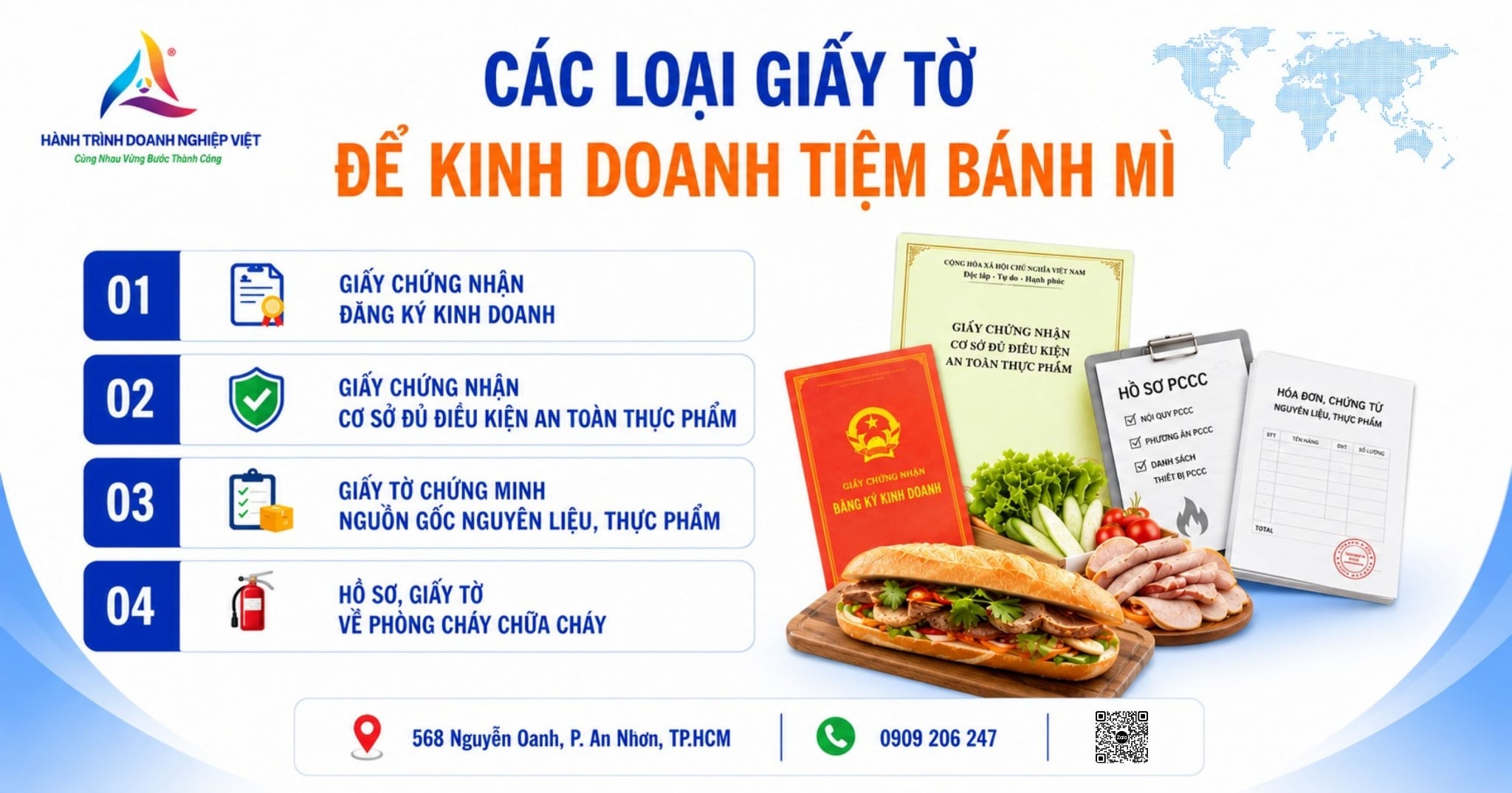 Các loại giấy tờ để kinh doanh tiệm bánh mì