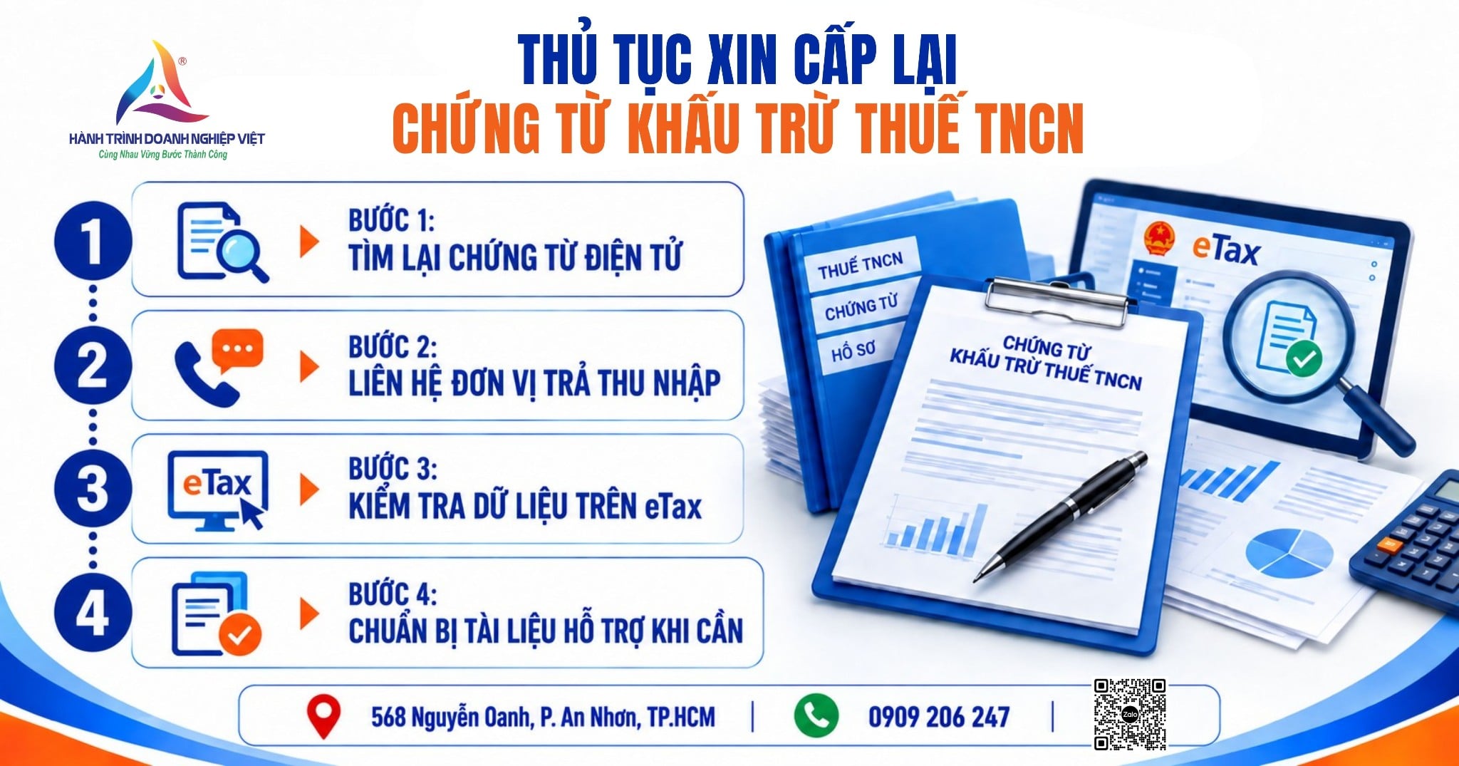 Các bước thực hiện xin cấp lại chứng từ khấu trừ thuế TNCN
