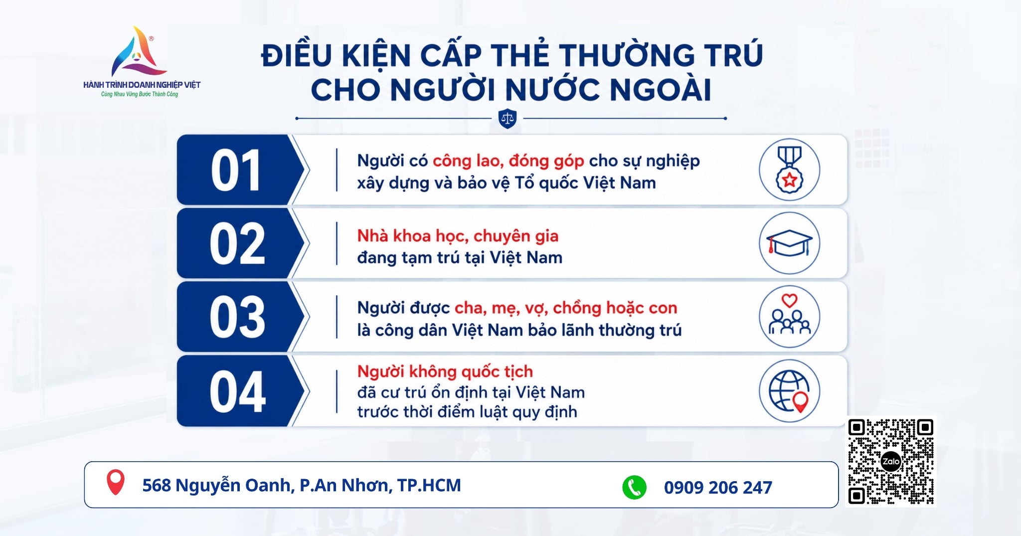Dịch vụ làm thẻ thường trú cho người nước ngoài sống tại Việt Nam
