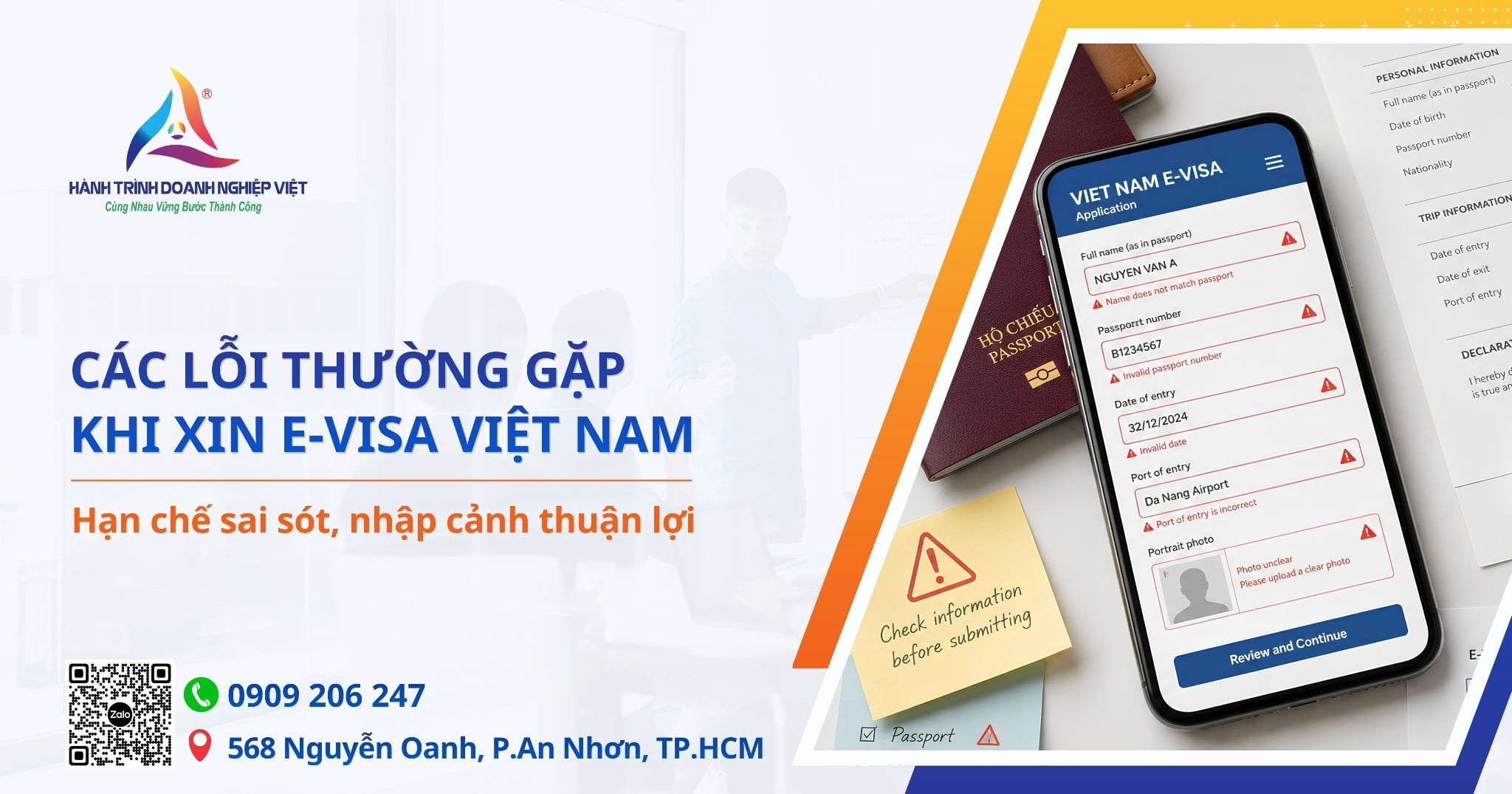 Các lỗi thường gặp khi xin E-visa Việt Nam